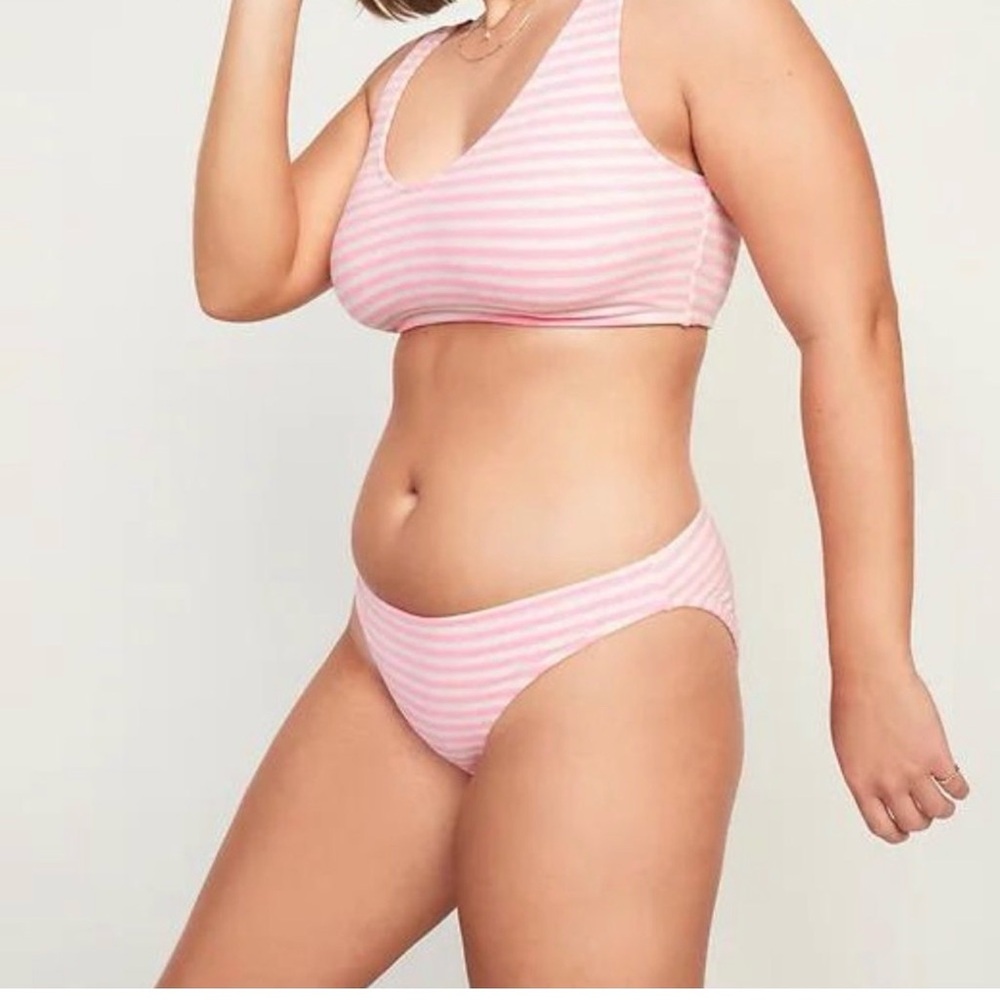 Old Navy Terry Striped Scoop Bikini Set 4x NWT